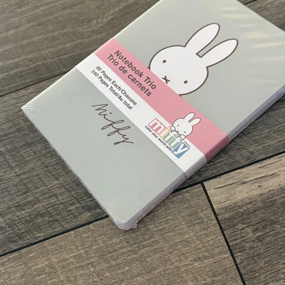 Miffy Notebook Trio 3-Pack Lined Journals Sage Green Pink Floral 240 Pages New